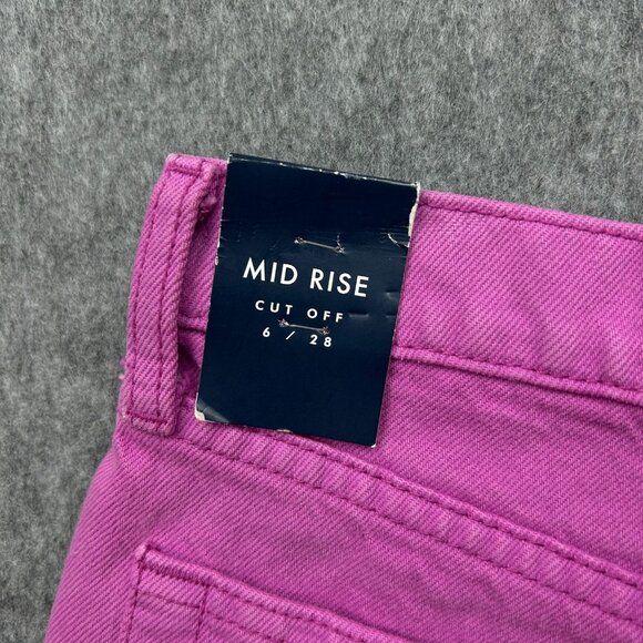 Lucky Brand Mid Rise Cut Off Shorts Women's Size 6 / 28 Radiant Orchid Fray NWT - Picture 5 of 14